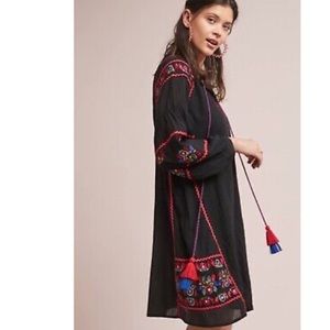 Beautiful Velvet Graham & Spencer embroidered ric rac tassels peasant dress